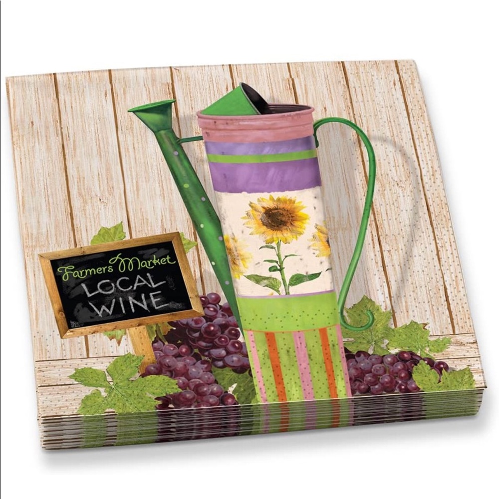 Epic Products Local Wine Watering Pail Beverage Napkins (20 Pack), Multicolor